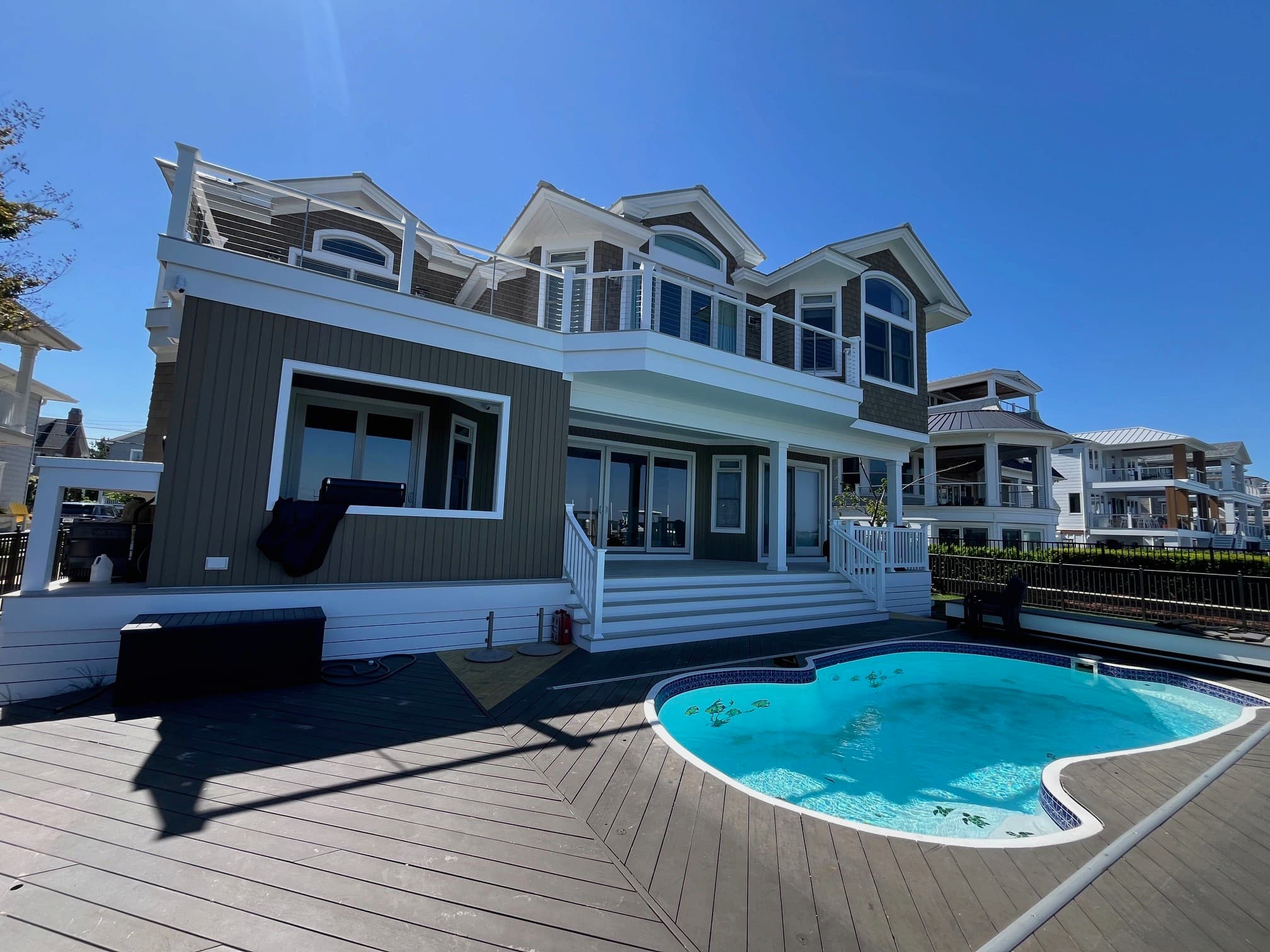 Completed custom shore residence and pool